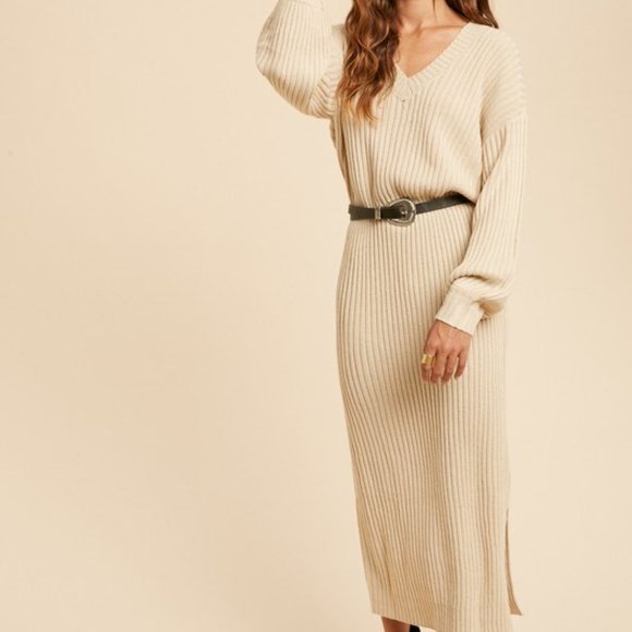 Oatmeal Sweater Dress - Picture 4 of 5